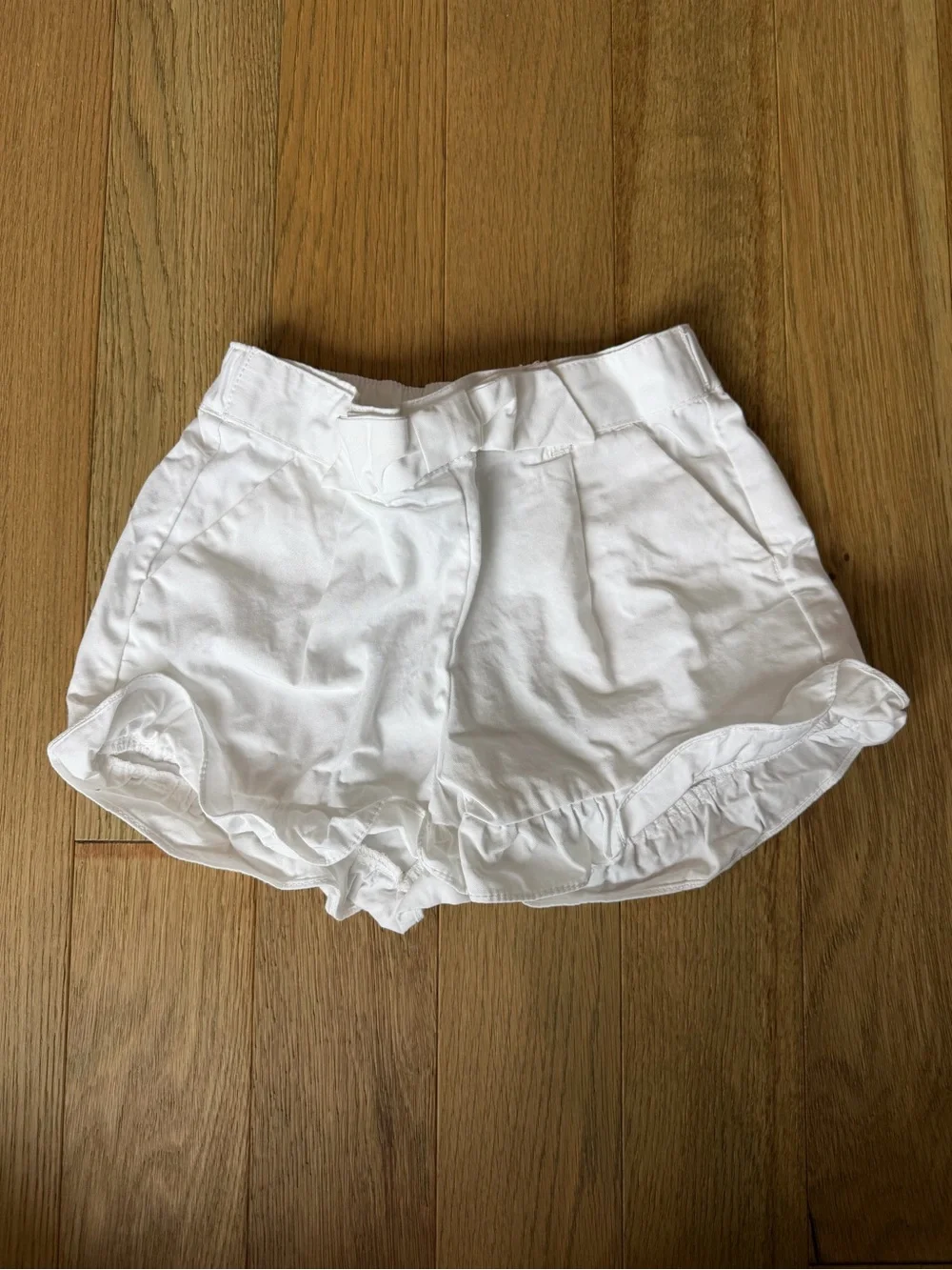 🤍 Janie and Jack Girls White Ruffle Hem Shorts w/ Bow Size 3 - Picture 4 of 5